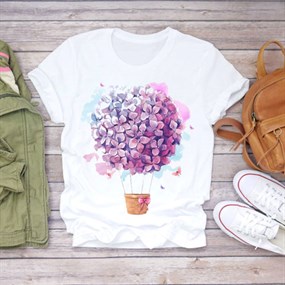 Flower Print T-shirt  - XL