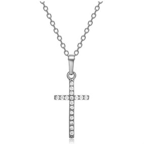 Tiny Cross Necklace - silver
