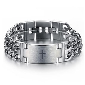 Bold Cross Stainless Steel Men's Bracelet