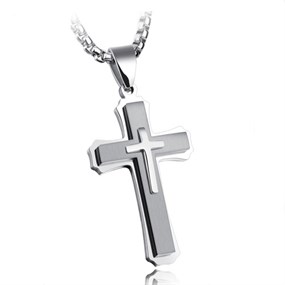 Men's Cross Pendant - silver