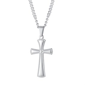 Men's Cross Pendant Necklace - silver
